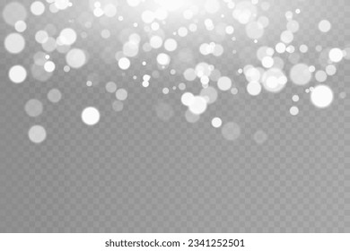 Abstract light effect. Lights bokeh isolated on transparent background. Christmas background of shining dust Christmas glowing light bokeh confetti. Dust light.