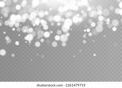 Abstract light effect. Lights bokeh isolated on transparent background. Christmas background of shining dust Christmas glowing light bokeh confetti. Dust light.