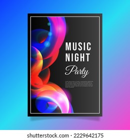 Abstract light effect muscic poster template. - Vector.
