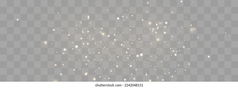 Abstract light effect on png background. Vector luxury sparkles. Sparkling particles of fairy dust. Flying particles of light isolated on transparent. Magical light dust, dusty shine