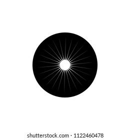 Abstract light effect with planet and shining sun. Space background. Isolated on black . Vector illustration, eps 10.