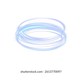 abstract light effect with rotating rays, stripes, swirl motion PNG. Bright, futuristic light trail with swirling blue neon waves, glowing swirl PNG, sparkling energy.