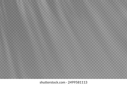 Abstract Light effect shadow overlay from sun with rays  isolated transparent background.