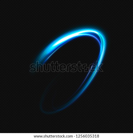 Abstract light effect at transparent.Neon blurry glowing circles at motion. Luminous spiral. Light painting concept.Vector object for Your design solutions