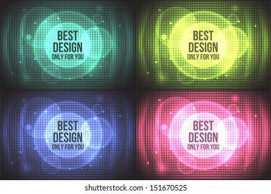 Abstract light effect vector background. Disco club environment set