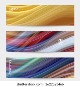 Abstract light effect wave banner. Laser beams motion speed of sound in the space. Technology computer science data communication background. Fluid blurred futuristic shimmering rays.