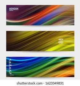 Abstract light effect wave banner. Laser beams motion speed of sound in the space. Technology computer science data communication background. Fluid blurred futuristic shimmering rays.