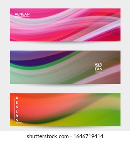 Abstract light effect wave banner. Laser beams motion speed of sound in the space. Technology computer science data communication background. Fluid blurred futuristic shimmering rays.