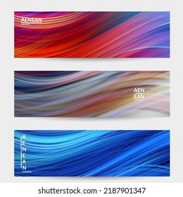 Abstract light effect wave banner. Laser beams motion speed of sound in the space. Technology computer science data communication background. Fluid blurred futuristic shimmering rays.