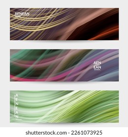 Abstract light effect wave banner. Laser beams motion speed of sound in the space. Technology computer science data communication background. Fluid blurred futuristic shimmering rays.