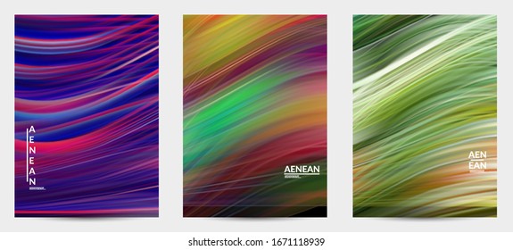 Abstract light effect wave flyer. Laser beams motion speed of sound in the space. Technology computer science data communication background. Fluid blurred futuristic shimmering rays.