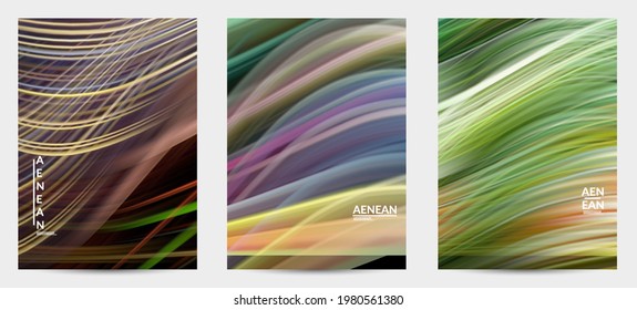 Abstract light effect wave flyer. Laser beams motion speed of sound in the space. Technology computer science data communication background. Fluid blurred futuristic shimmering rays.