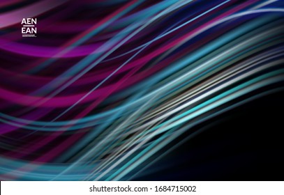 Abstract light effect wave wallpaper. Laser beams motion speed of sound in the space. Technology computer science data communication background. Fluid blurred futuristic shimmering rays..