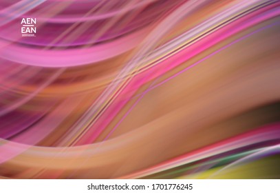 Abstract light effect wave wallpaper. Laser beams motion speed of sound in the space. Technology computer science data communication background. Fluid blurred futuristic shimmering rays..
