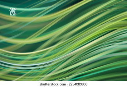 Abstract light effect wave wallpaper. Laser beams motion speed of sound in the space. Technology computer science data communication background. Fluid blurred futuristic shimmering rays..