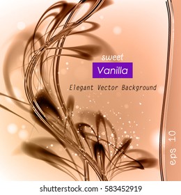 Abstract light elegant background. Stylish vector frame with contrast brown
filaments