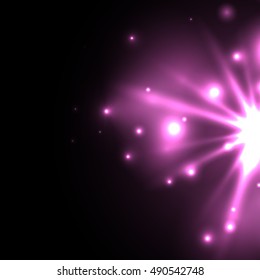 Abstract light explosion. Holiday light rays. Vector design layout for your flyers, covers, posters, brochures.