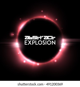 Abstract light explosion. Holiday light rays. Vector design layout for your flyers, covers, posters, brochures.