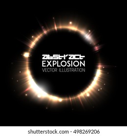 Abstract light explosion. Holiday light rays. Vector design layout for your flyers, covers, posters, brochures.
