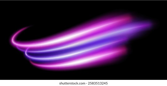 Abstract light fast speed curve motion on black technology luxury background vector illustration.