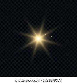 Abstrakte Lichtfackel auf transparentem Hintergrund. PNG funkeln Stern, Sternenlicht leuchten mit Laser, Glühprisma Overlay, Geschwindigkeitslinien, Sonnenlicht, glänzende Strahlen für Technologie-Design, Weihnachten, bg. Isolierte Vektorgrafik.