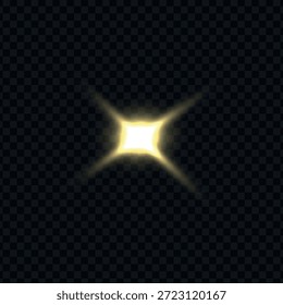 Abstractas destello de luz sobre fondo transparente. Estrella brillante de PNG, brillo de la luz de las estrellas con láser, superposición de prisma de brillo, líneas de velocidad, luz del sol, rayos brillantes para el diseño de tecnología, Navidad, bg. Vector aislado mal