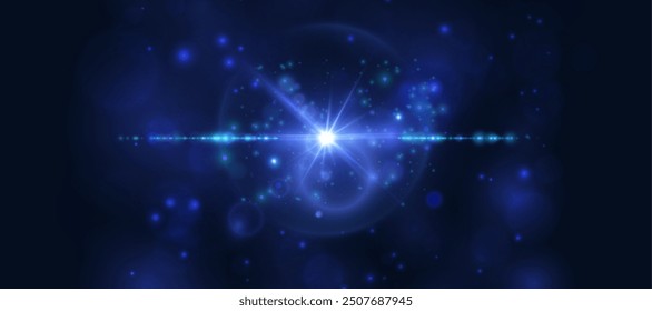 Abstract light flares PNG of bright blue glow, translucent glow with special light effect. Vector blurs in glowing glare for web design and illustrations	