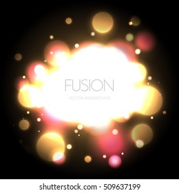 Abstract light fusion bubble background. Vector illustration