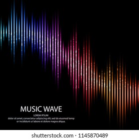 Abstract light futuristic background. Sound waves. Music Digital Equalizer. Vector illustration.