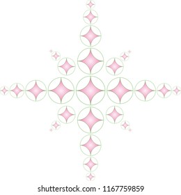 Abstract light futuristic technical graphic decorative crystal glowing art pattern