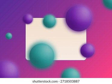 Abstract light glass panel with many colorful 3D spheres. Eps 10