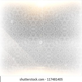 Abstract light glow background with snowflakes for winter design. Vector illustration