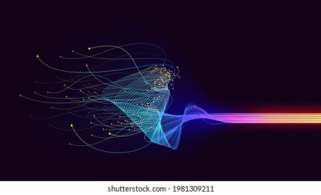 Abstract Light And Glow Lines Big Data Connection Vector Background