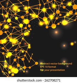 abstract light  gold background  with glossy particle for your presentation or texts 