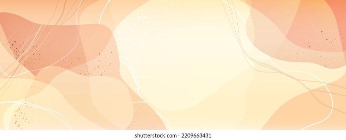 Abstract light gold soothing background with various smooth lines and shapes. Beautiful modern templates for placing text, promotions, advertising, promotions in soothing yellow-orange colors. 