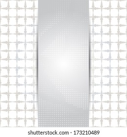 Abstract light graphic card or invitation template with decorative globule patterns and place for text in the center.