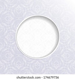 Abstract light graphic card or invitation template with decorative cobweb background and place for text in the center.
