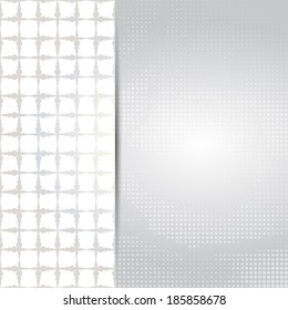 Abstract light graphic card or invitation template with decorative globule patterns and place for text.