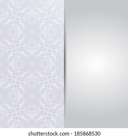 Abstract light graphic card or invitation template with decorative cobweb background and place for text.
