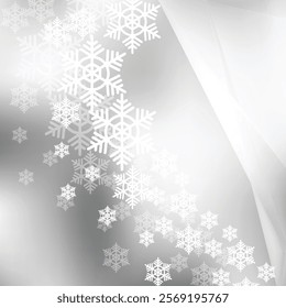 Abstract Light Gray Christmas Snowflakes Background