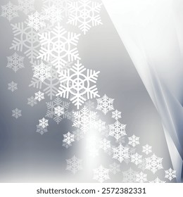Abstract Light Gray Christmas Snowflakes Background