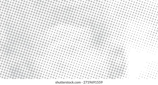 Abstract light gray halftone background with smooth dotted pattern and copy space for creative design use.