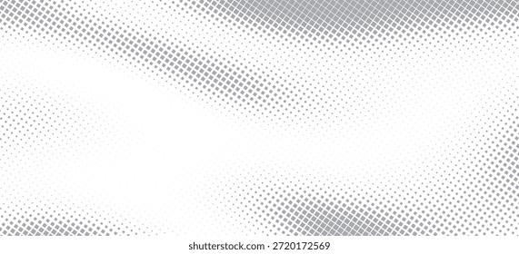 Abstract light gray halftone dot background with diagonal geometric pattern. Minimal modern texture suitable for banner, poster, presentation, website background