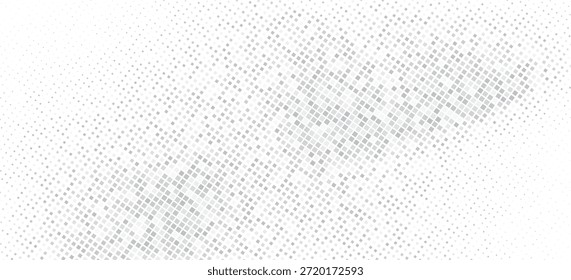Abstrakter hellgrauer Halbtonpunkt-Hintergrund mit diagonalem geometrischem Muster. Minimale moderne Textur geeignet für Banner, Poster, Präsentation, Website-Hintergrund