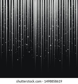 Abstract light gray vertical lines, dots on a black background - vector.