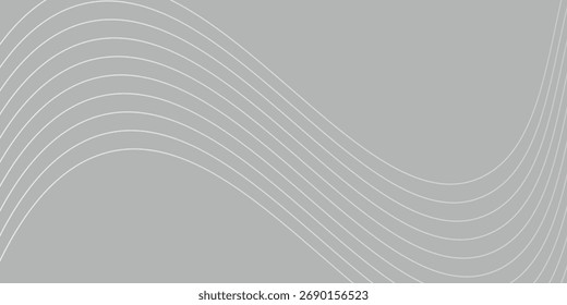 Fundo de vetor minimalista de linhas onduladas cinza claro abstrato, ilustração de vetor