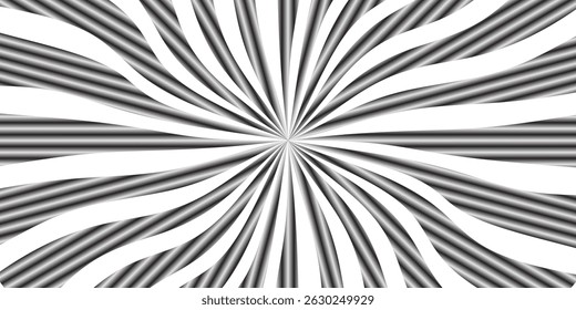 Abstract light gray and white and black swirling sunburst background design