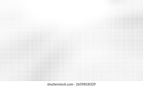 Patrón de punto de semitono de escala de grises de luz Abstractas con horizonte central de desvanecimiento y efecto de degradado suave para fondos minimalistas