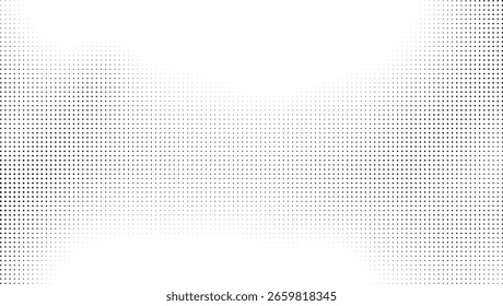 Patrón de punto de semitono de escala de grises de luz Abstractas con horizonte central de desvanecimiento y efecto de degradado suave para fondos minimalistas