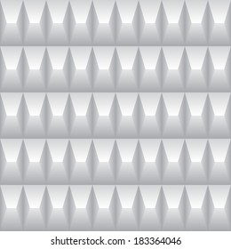 Abstract light grays-cale seamless 3d background pattern geometric pyramid shaped